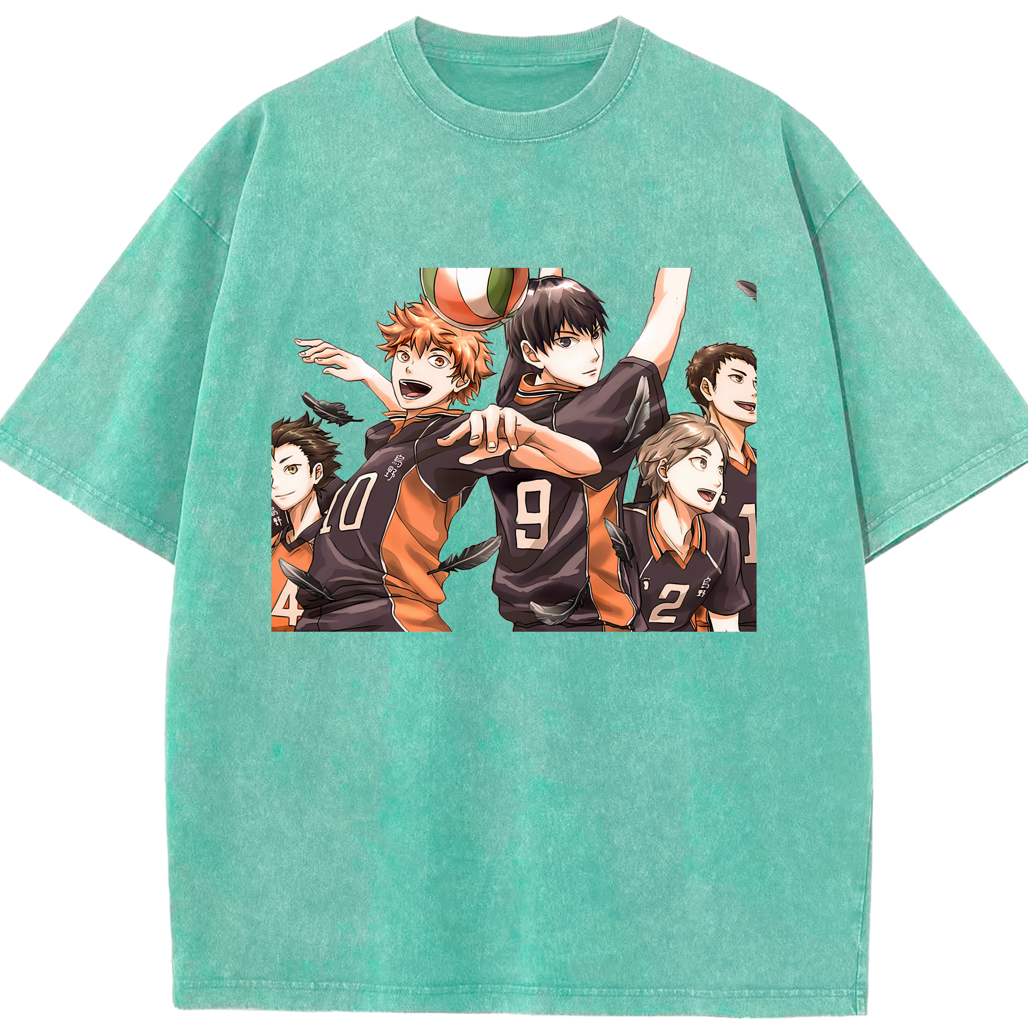 （画像用） ハイキュー!! Haikyu!! 綿100% ヴィンテージ風 半袖Tシャツ（フロントプリント）